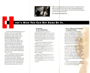 American Speedy Printing Franchise Recruiting Brochure