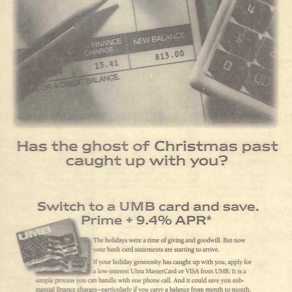 UMB Credit Card Offer Print Ad