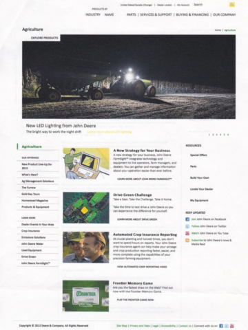 John Deere Landing Page - LED Lights Story