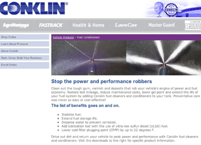 Conklin Vehicle Products Web Page